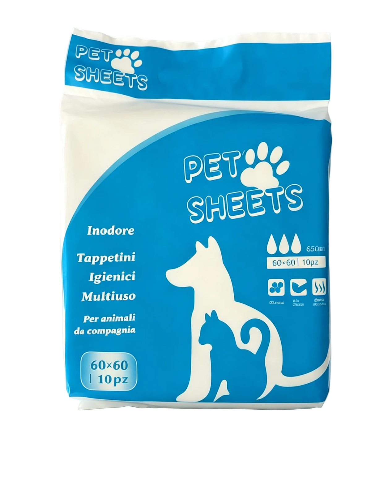Tappetini Igienici per Animali 60x60cm 100 Pezzi, Super Assorbente 650ml, Inodore Anti Odore Cartone da 12 confezioni