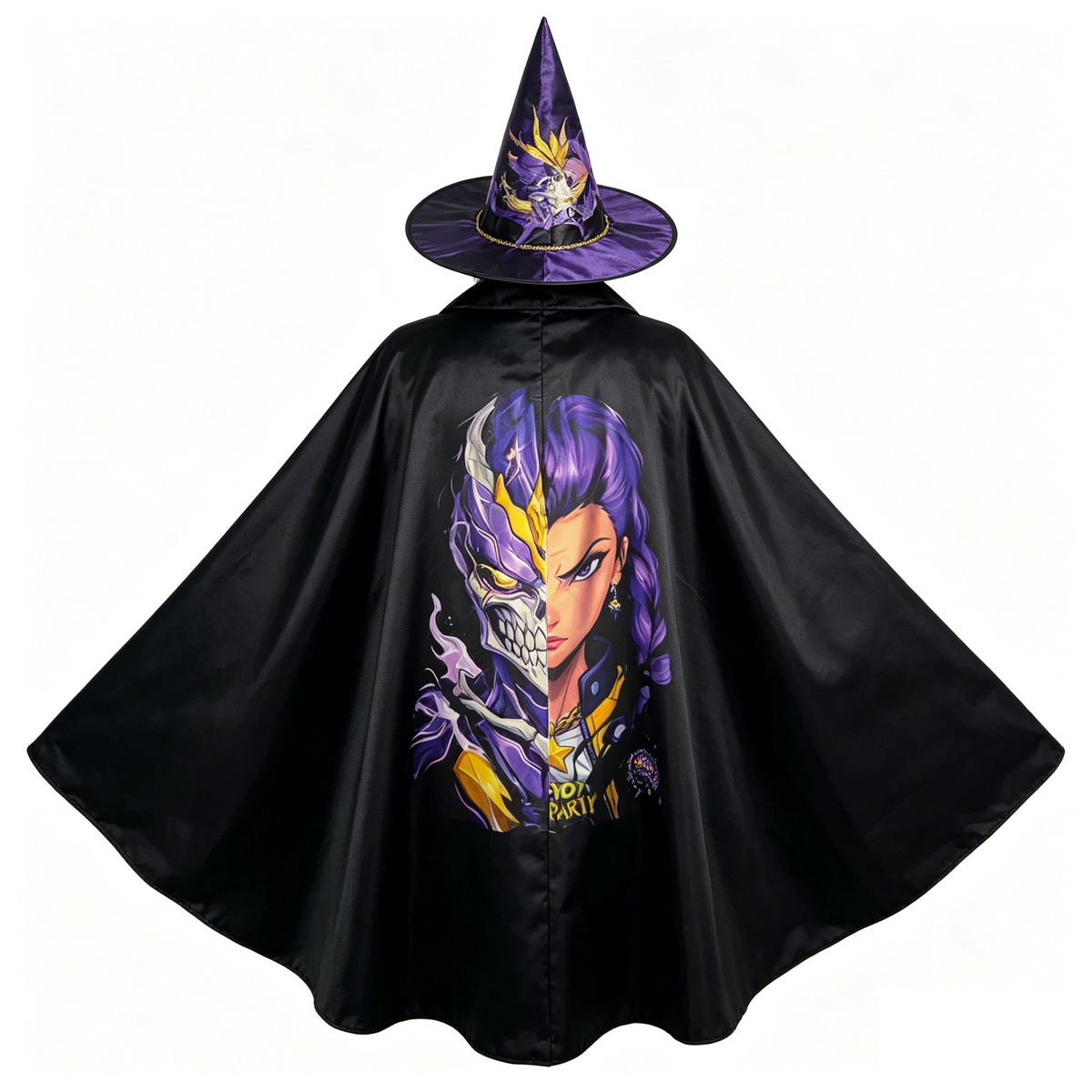 Cappello e Mantello Strega K-POP per Halloween, Set Costume per Bambini 120cm