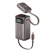 Power Bank Portatile HAVIT PB36 da 10000 mAh con cavo USB-C retrattile, caricabatterie magnetico per smartwatch e display digitale