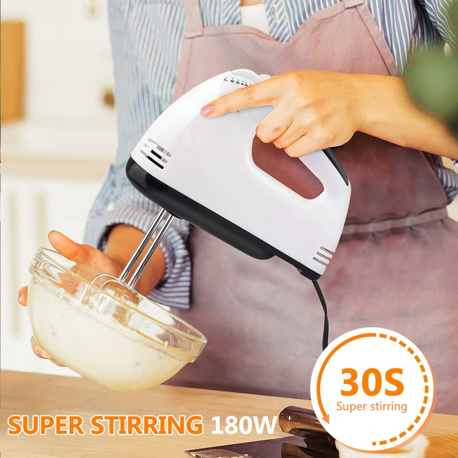 Frullatore elettrico portatile - Frullatore da cucina elettrico portatile a 7 velocità con 5 accessori