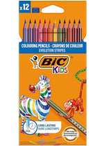 Bic matite colorate evolution stripes conf. 12 pezzi