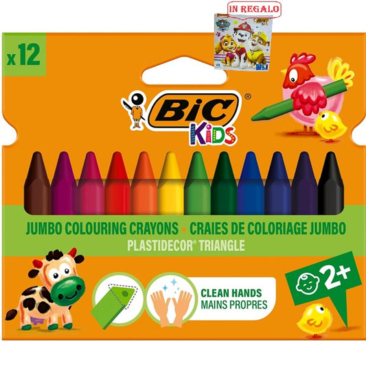 Pastelli a cera plastidecor triangle kids bic