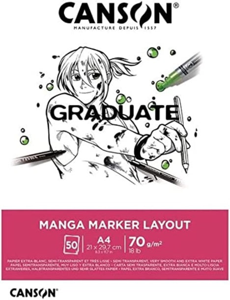 Blocco Canson Graduate  manga marker layout A4 50 f