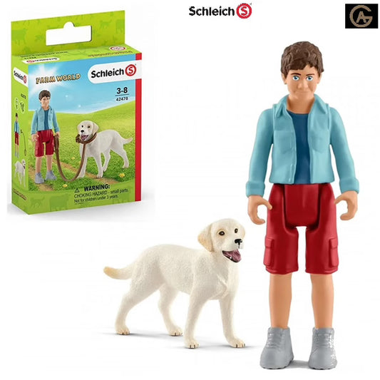 Schleich a passeggio con labrador retriever