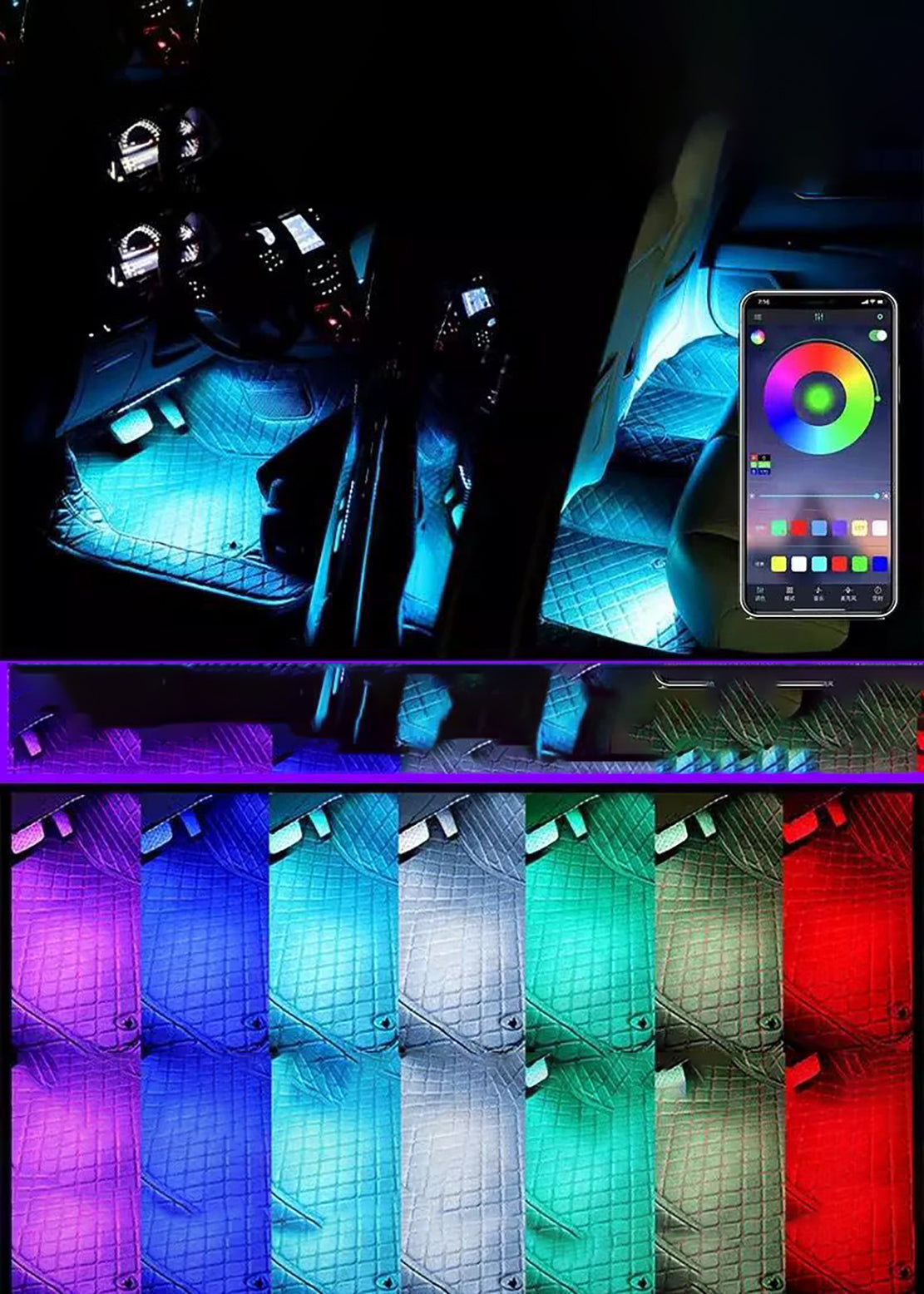 Car atmosfephere light with music control