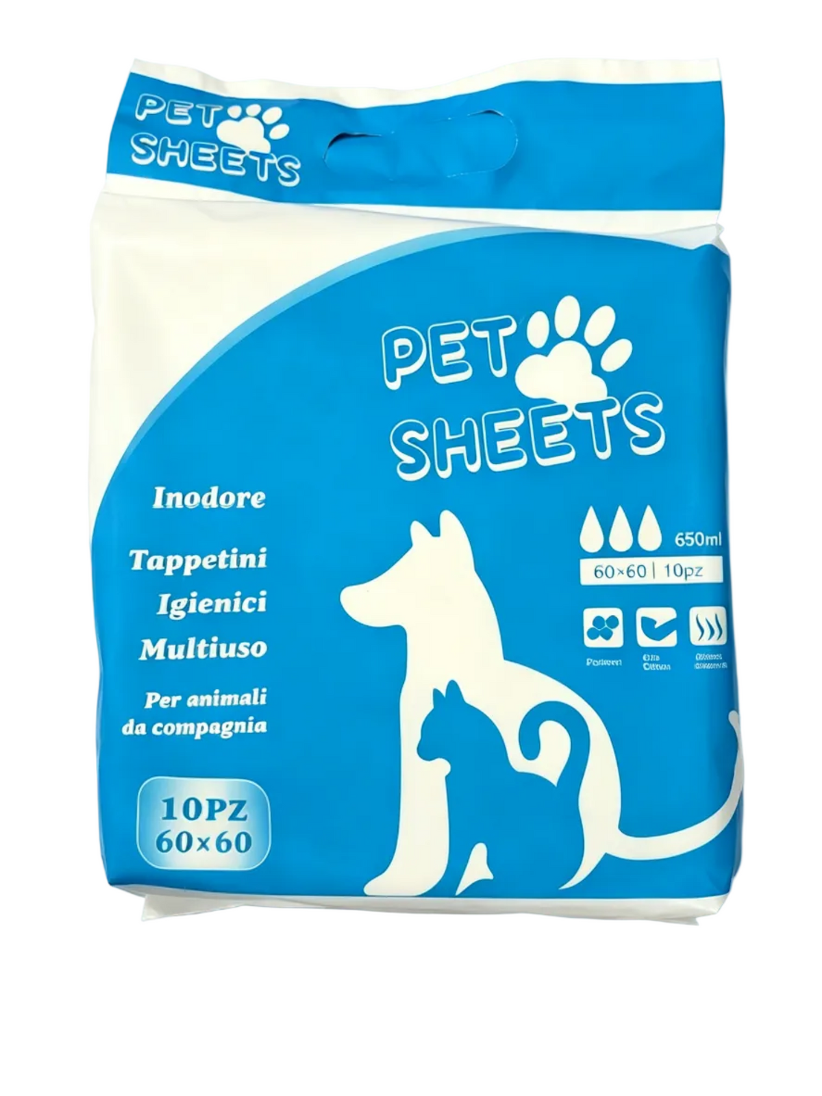 Tappetini Igienici per Animali 60x60cm 100 Pezzi, Super Assorbente 650ml, Inodore Anti Odore Cartone da 12 confezioni
