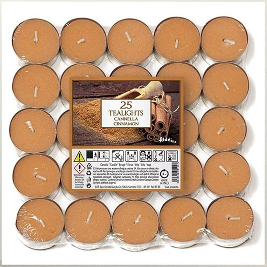 Candele profumate tealights 25 pezzi - cannella