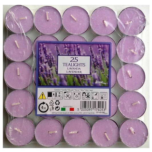 Candele profumate tealights 25 pezzi - lavanda