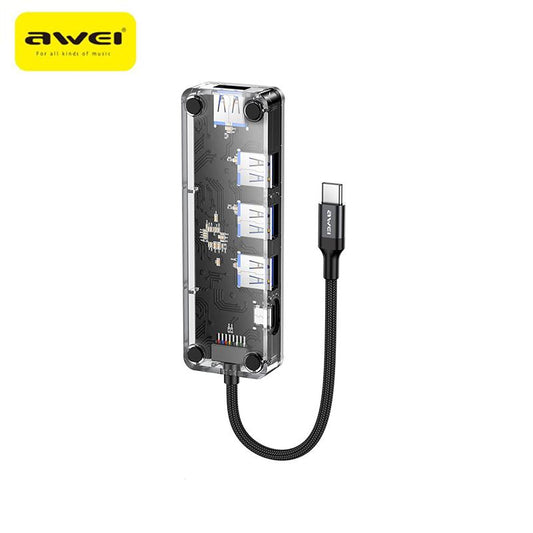 Awei Hub USB C, Docking Station, Hub TOTU 4 in 1 di Tipo C con Porta HDMI 4K