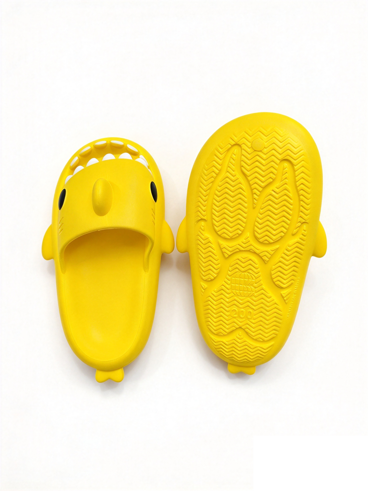 Ciabatte a forma di squalo giallo per bambini, ciabatte in EVA morbide antiscivolo, per casa, bagno e spiaggia