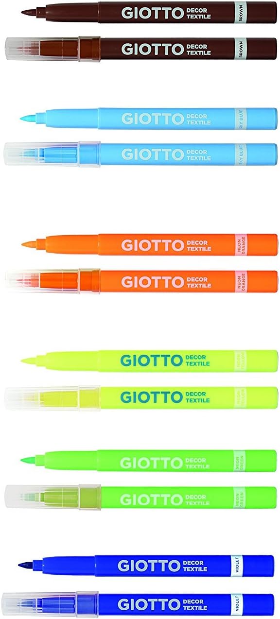 Pennarello giotto textile scatola 12 colori