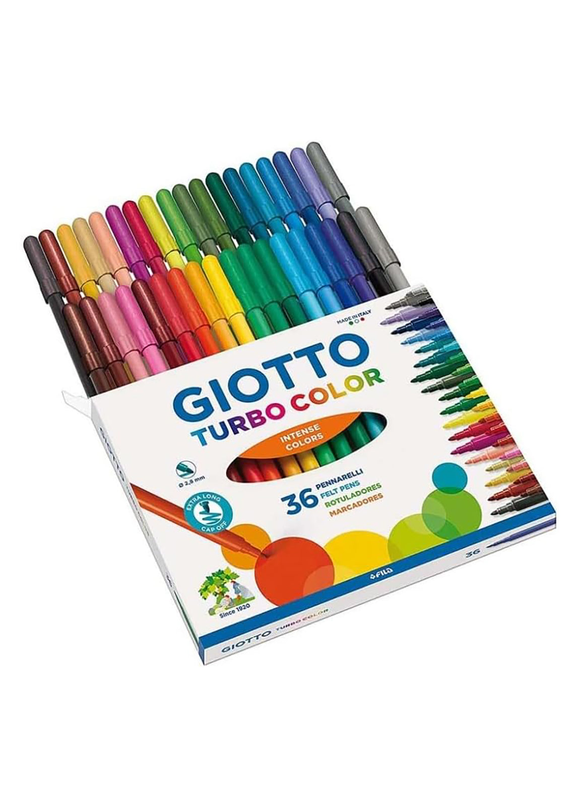 Pennarello turbo color scatola 36 colori