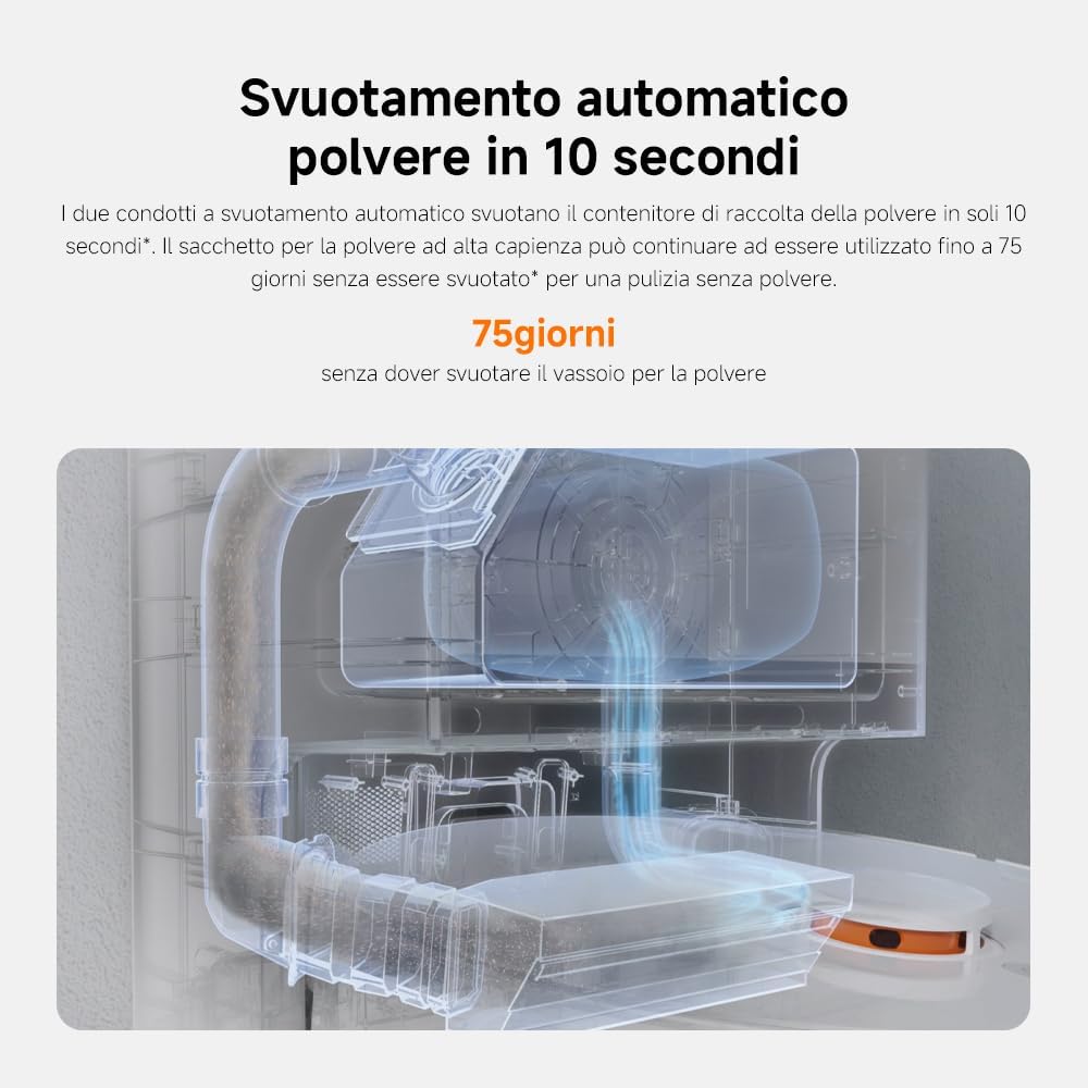 Xiaomi Robot Vacuum X20+, Robot Aspirapolvere Lavapavimenti