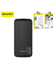 Awei Power Bank 10000mAh Caricabatterie Portatile Nero con 2 Uscite USB 2.4A e Ingresso/Uscita USB C Compatibile con Huawei iPhone Samsung Galaxy