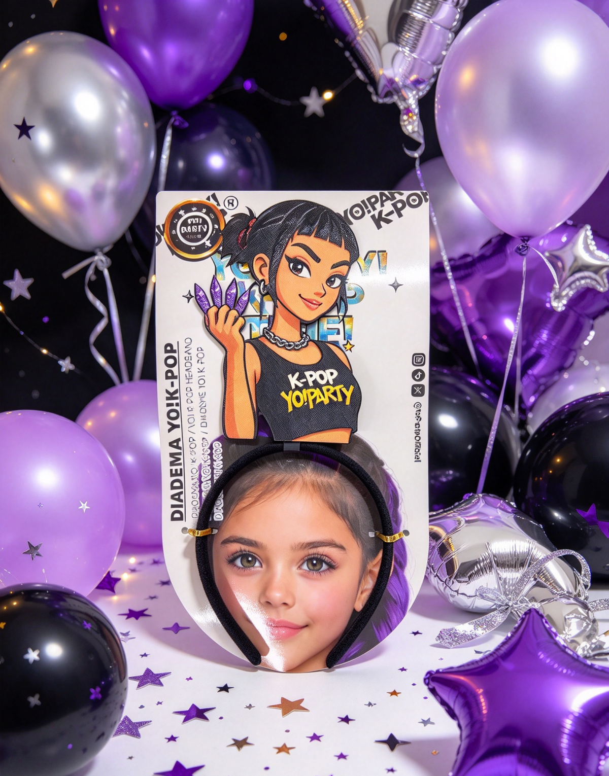 Diadema per capelli Rumi K‑Pop Demon Hunters, accessorio cosplay festa Halloween Carnevale