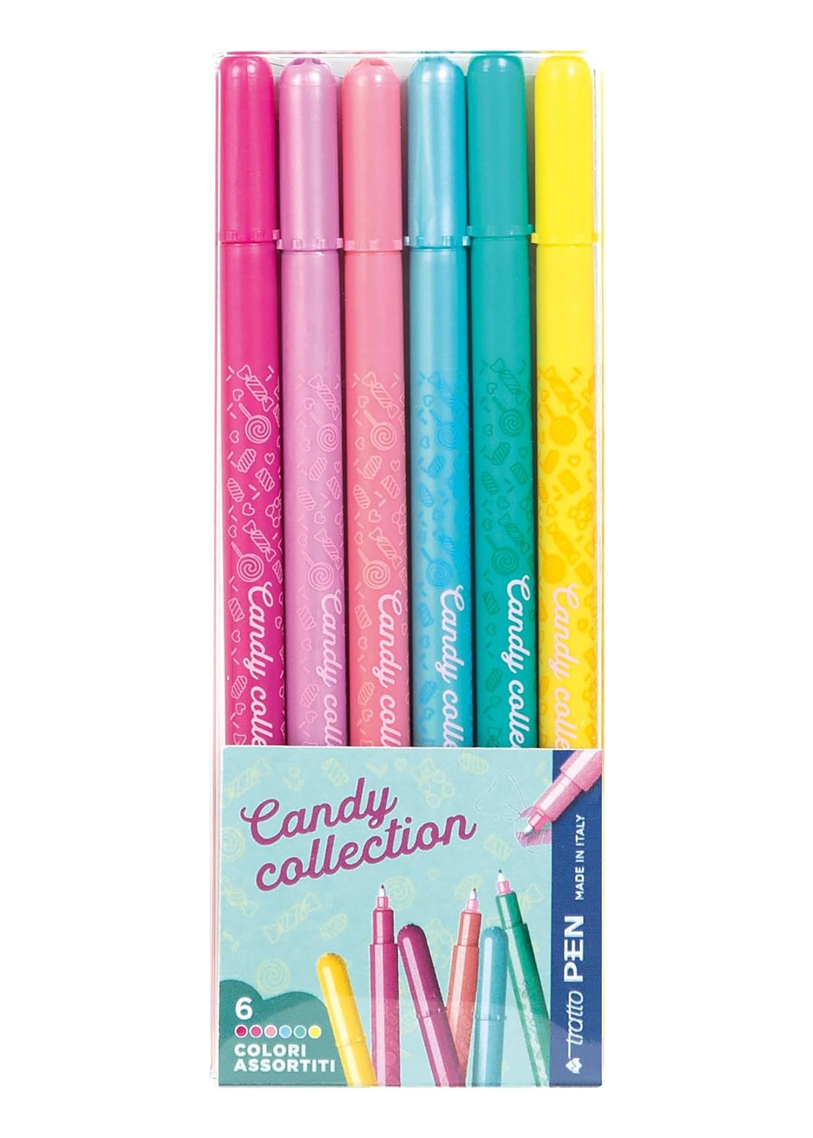 Tratto pen candy collecti 6 pz astuccio appendibile