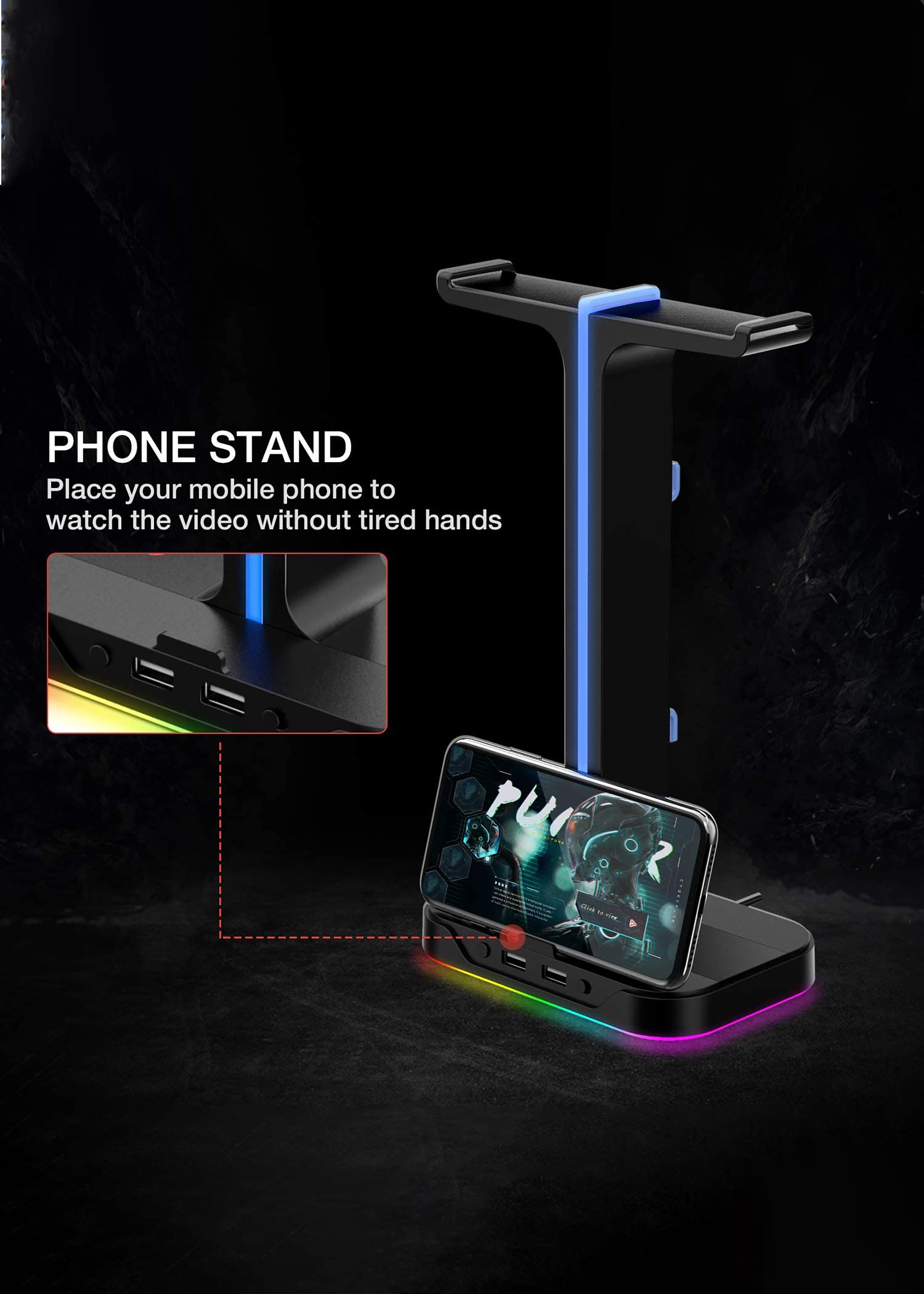 Supporto per cuffie gaming RGB Havit