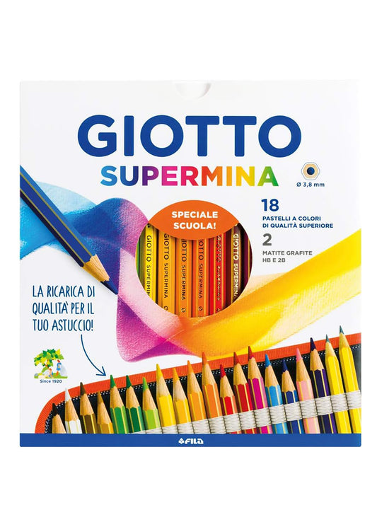 Pastello giotto supermina temagraph 18 colori
