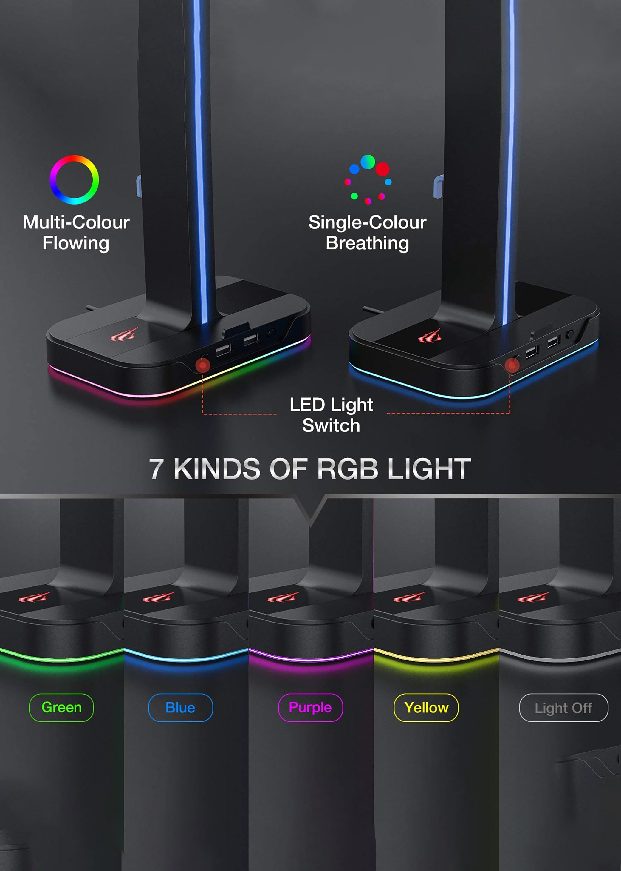 Supporto per cuffie gaming RGB Havit