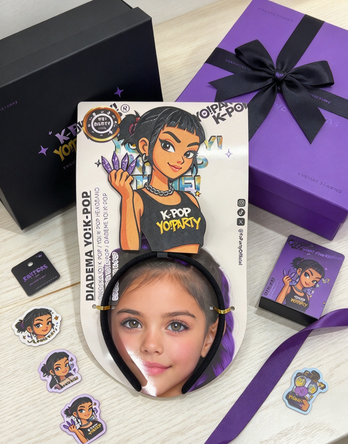 Diadema per capelli Rumi K‑Pop Demon Hunters, accessorio cosplay festa Halloween Carnevale