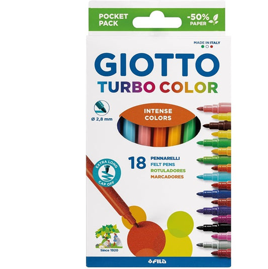 Pennarello turbo color scatola 18 colori 0734