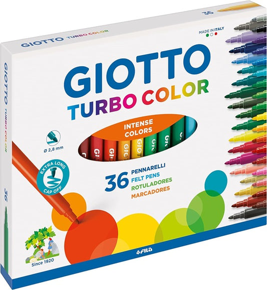 Pennarello turbo color scatola 36 colori