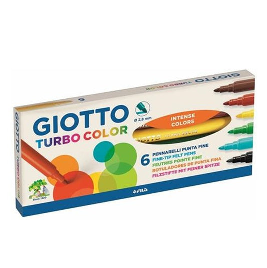Pennarelli Giotto Turbo color. Scatola 6 colori assortiti