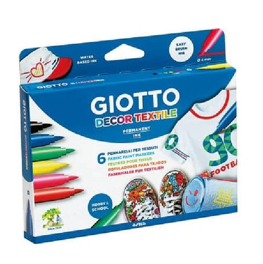 Pennarello giotti textile 6 colori