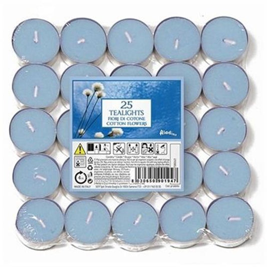 Candele profumate tealights 25 pezzi - fiori di cotone
