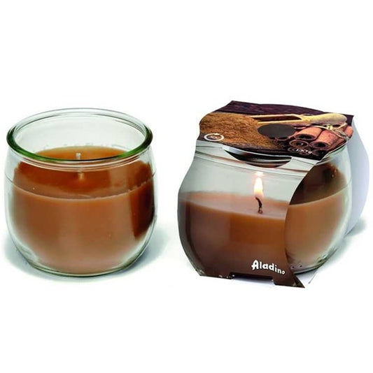 Candela profuma ambiente 30h 120gr. vasetto in vetro fragranza - cannella