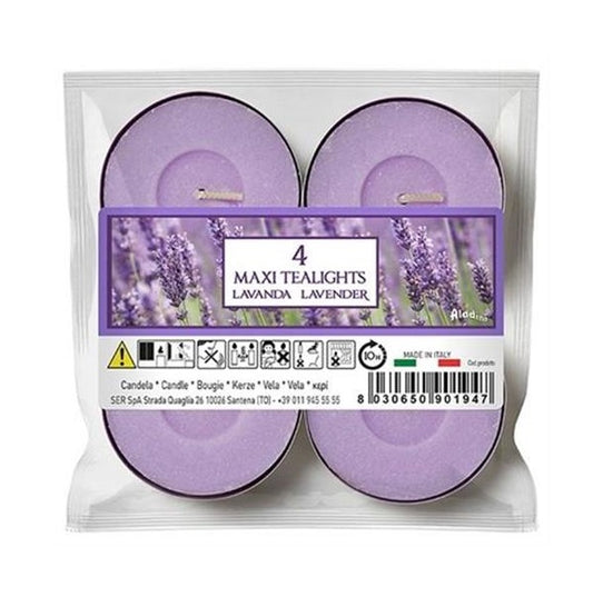 Maxi tealights 4 pz. profumazione d. 6 durata 10 ore - lavanda