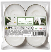 Maxi tealights 4 pz. profumazione d. 6 durata 10 ore - gelsomino