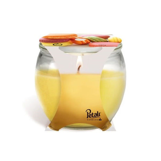 Candela profuma ambiente 30h 120gr. vasetto in vetro fragranza - vaniglia e macarons