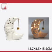 Decorazione natalizia luna 13,7X8,5X15,5cm