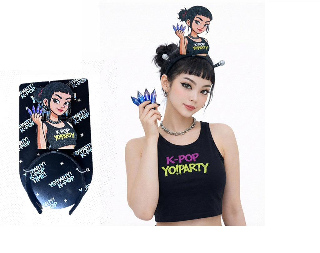 Diadema per capelli Rumi K‑Pop Demon Hunters, accessorio cosplay festa Halloween Carnevale