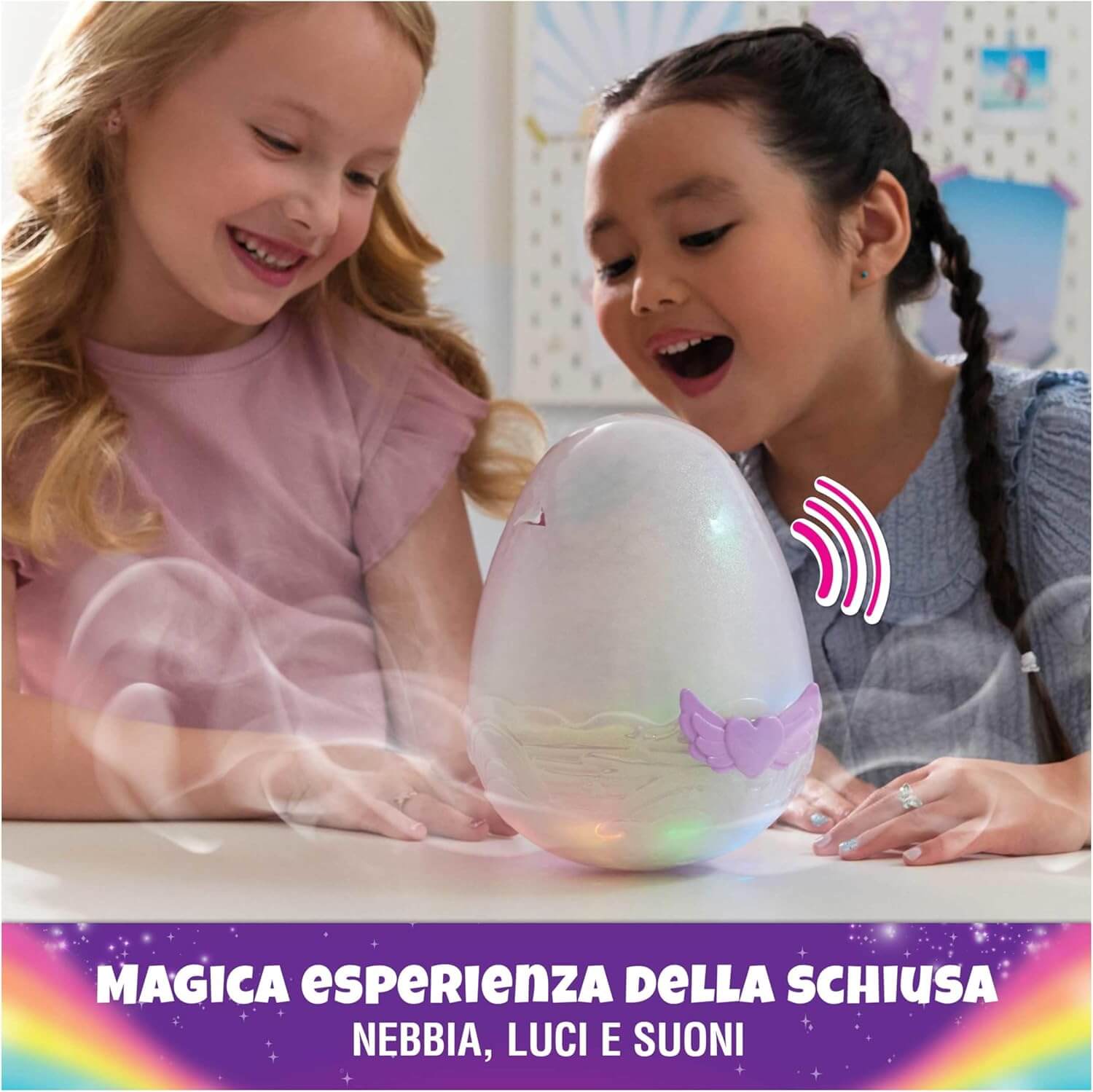 HATCHIMALS Alive, Uovo Mystery Hatch Pufficorn, Peluche Interattivo a Sorpresa con Effetti Speciali, Nebbia, Luci, 100 Reazioni e Suoni, Giocattoli per Bambini e Bambine, 5+ Anni - Modelli Variabili
