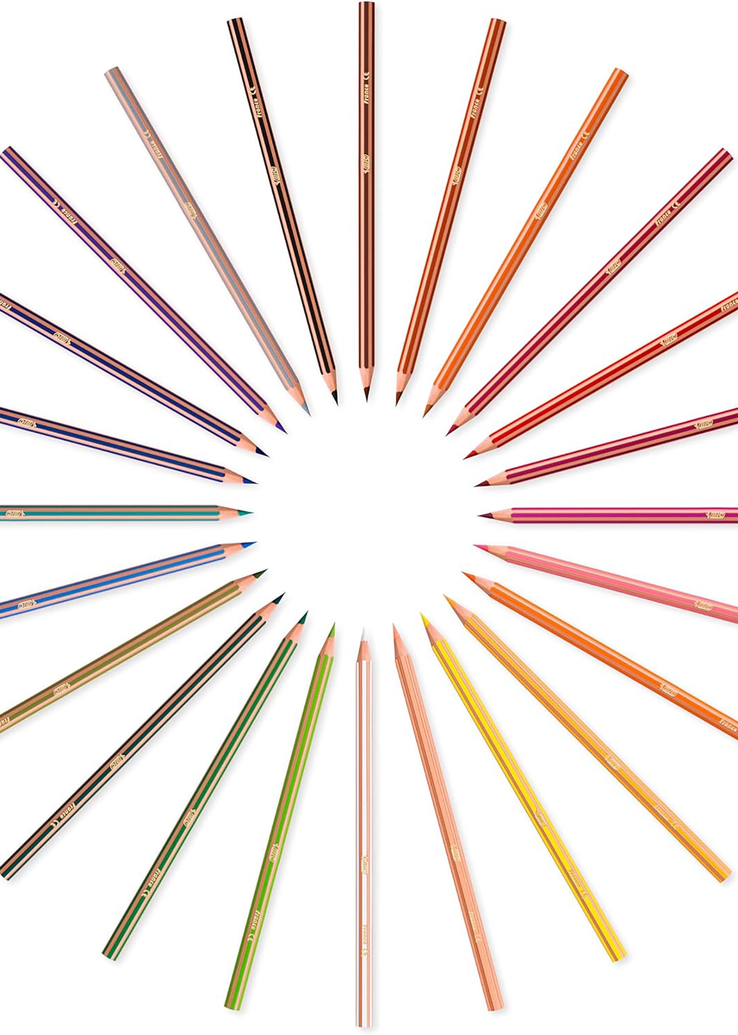 Bic matite colorate evolution stripes conf. 12 pezzi