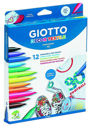 Pennarello giotto textile scatola 12 colori