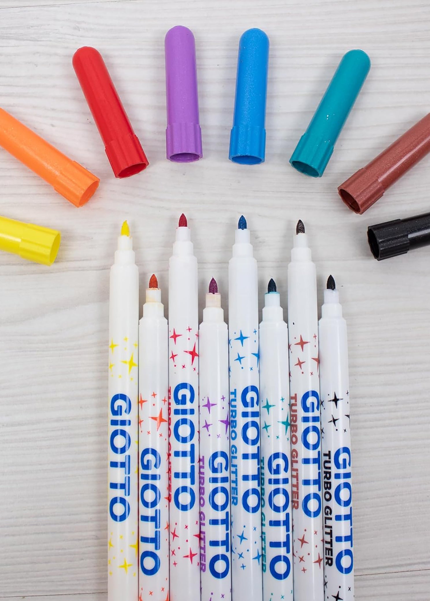 Pennarello turbo glitter past. scat. 8 colori