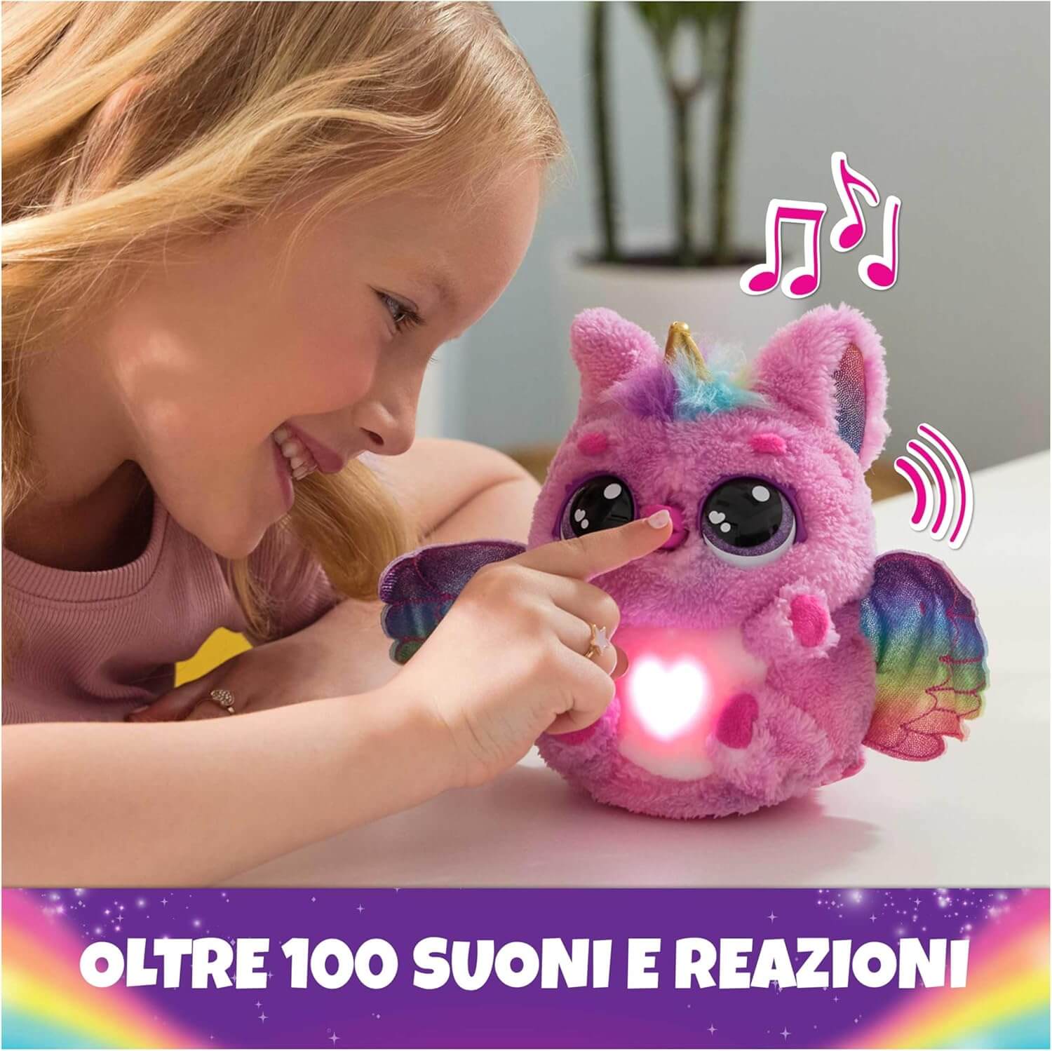 HATCHIMALS Alive, Uovo Mystery Hatch Pufficorn, Peluche Interattivo a Sorpresa con Effetti Speciali, Nebbia, Luci, 100 Reazioni e Suoni, Giocattoli per Bambini e Bambine, 5+ Anni - Modelli Variabili