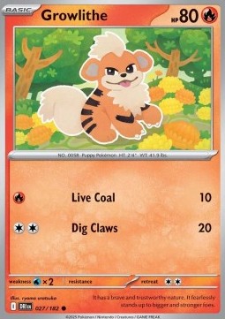 027-182 Growlithe Reverse (IT) - NEAR MINT