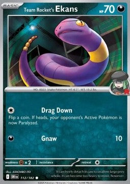 112-182 Ekans del Team Rocket Reverse 