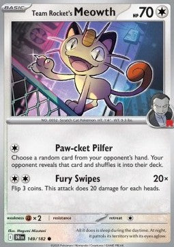 149-182 Meowth del Team Rocket (IT) - NEAR MINT