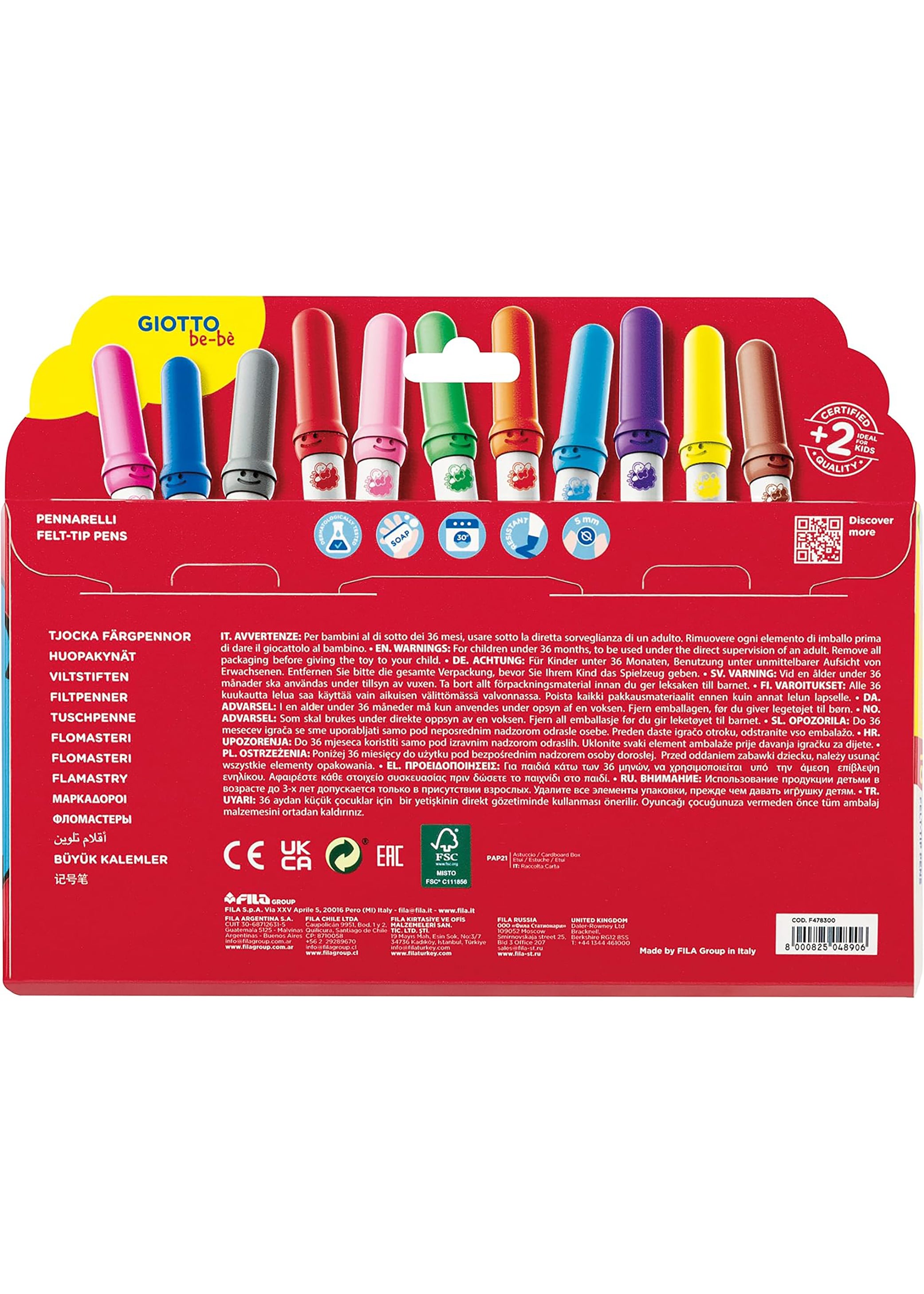 Pennarello giotto bebe da 18pz