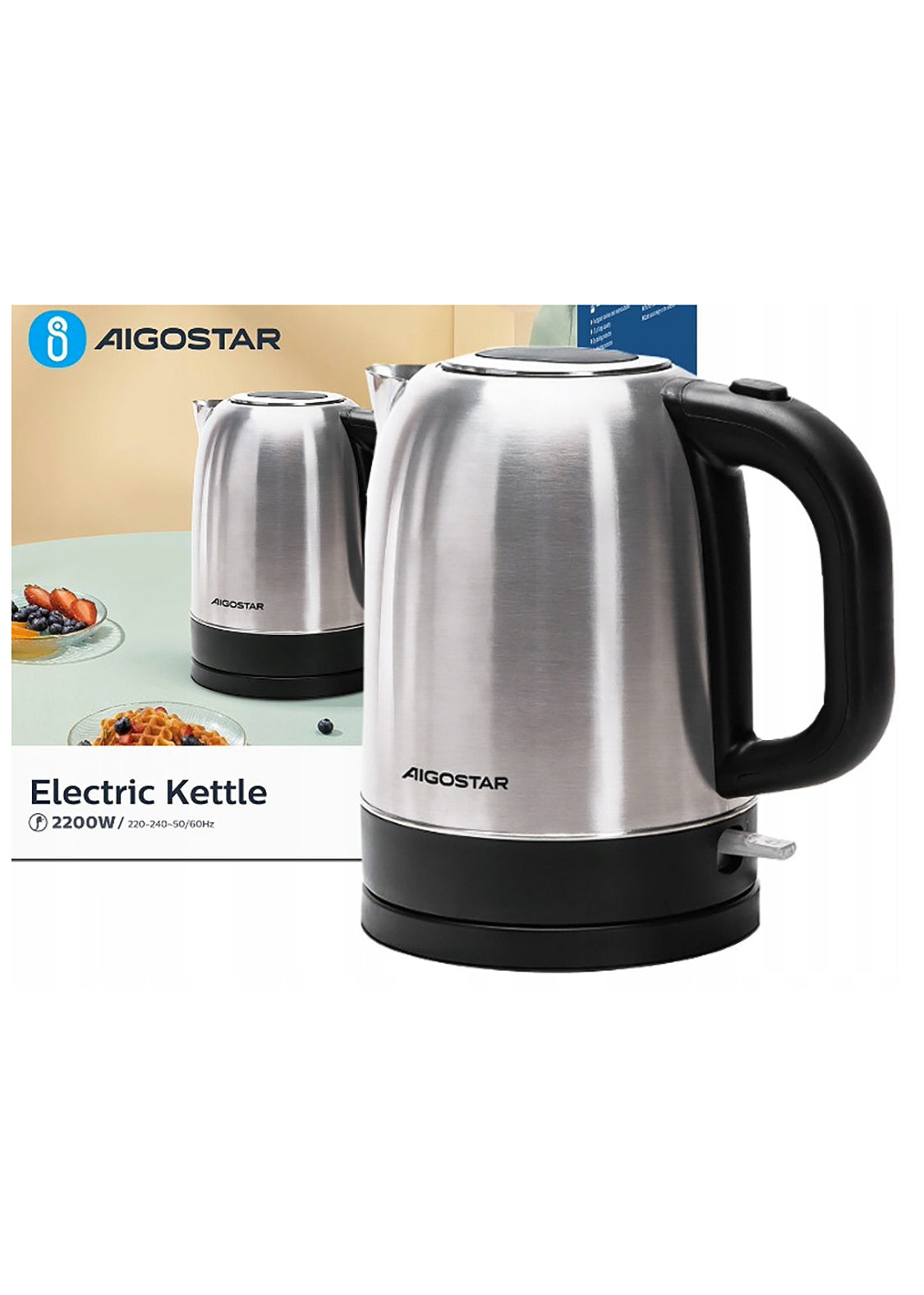 Bollitore elettrico in acciaio inox da 1850-2200W 1,7L