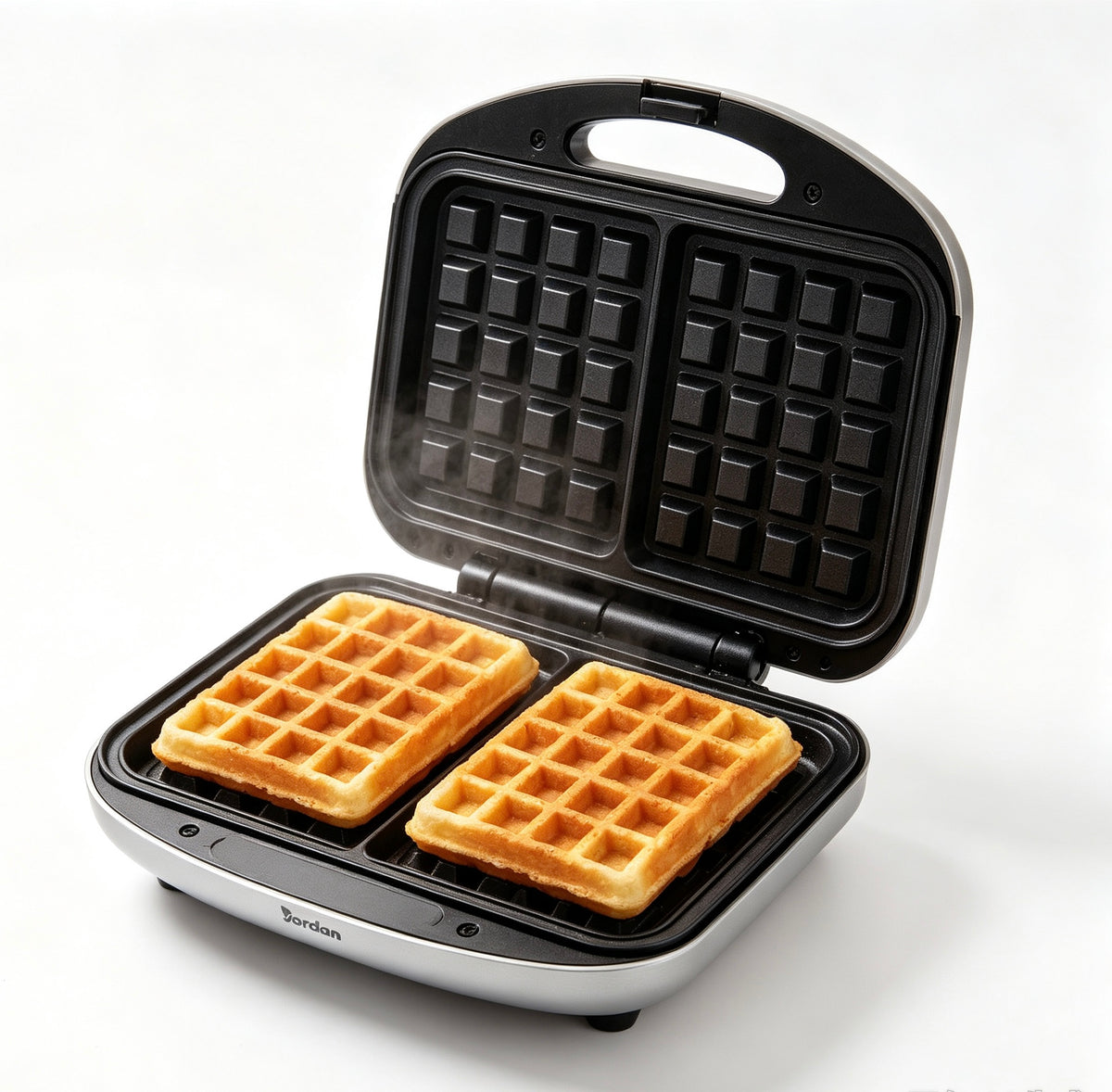 Piastra per waffle elettrica Jordan JCPB-105 800W, rivestimento antiaderente, termostato interno, macchina per colazione