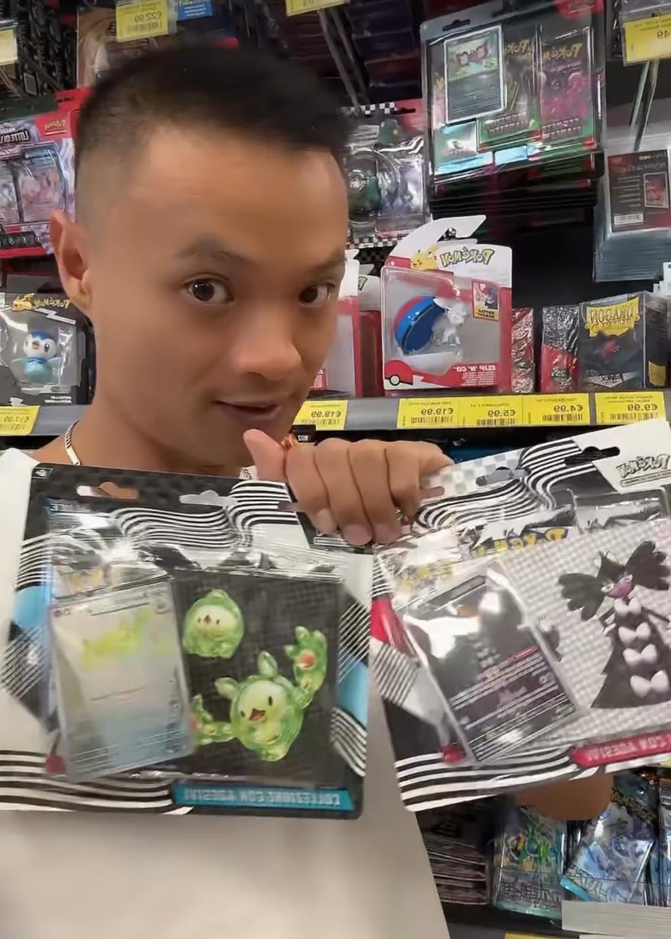 POKEMON SV10.5 COLLEZIONE CON ADESIVI BLISTER 3 BUSTE LUCE NERA
