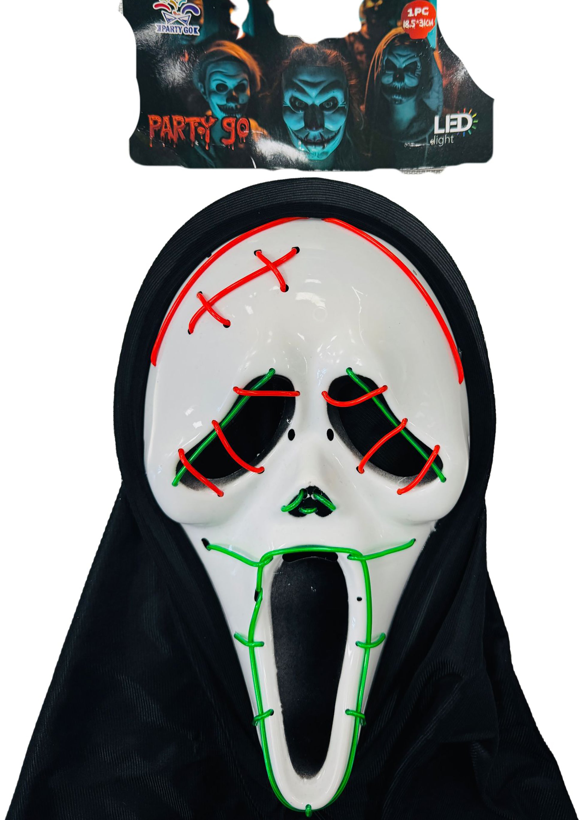 Maschera ghostface scream con led