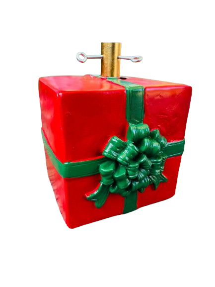 Base per albero di natale forma pacco regalo