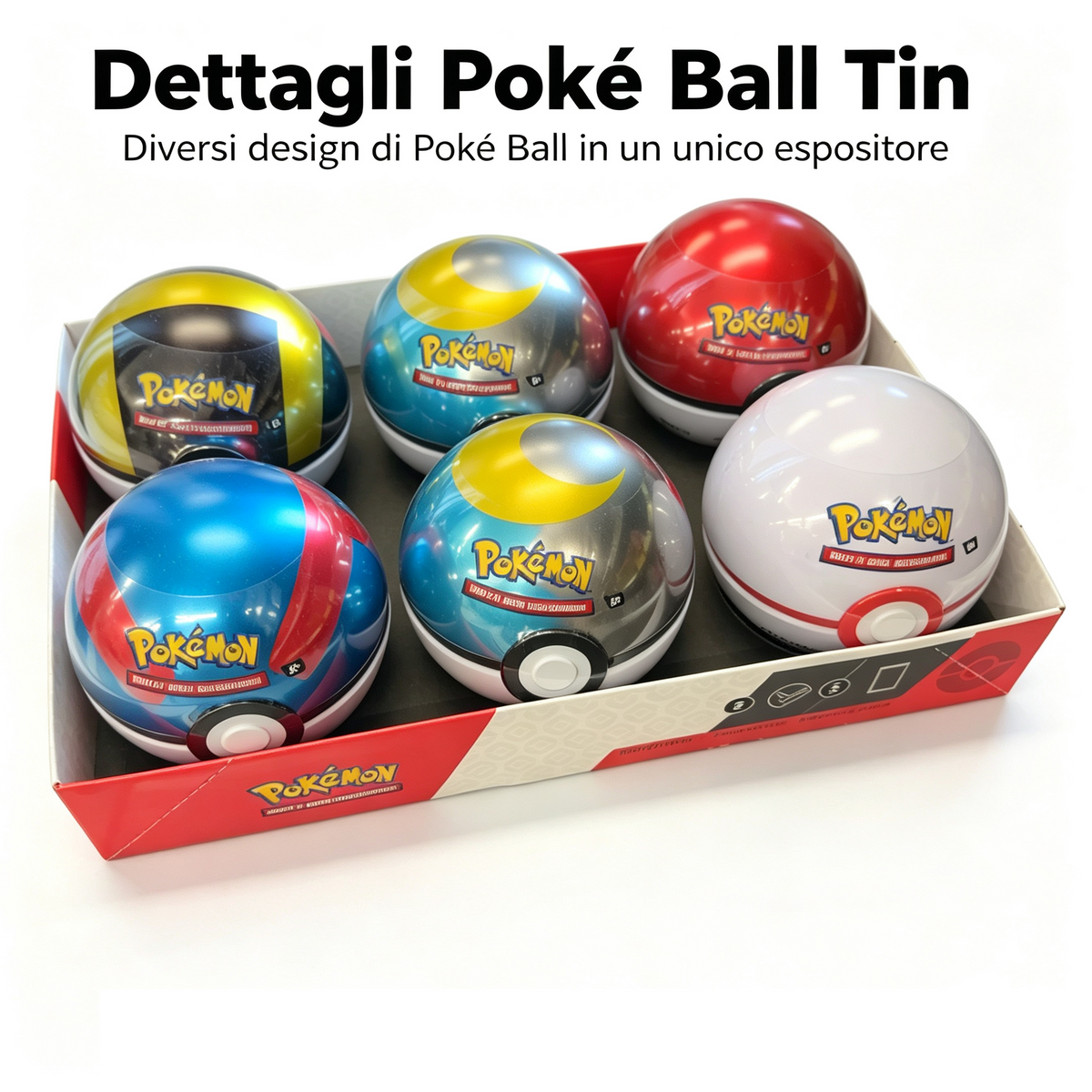 Display Box 6 Poké Ball Tin Pokémon - Gioco di Carte Collezionabili
